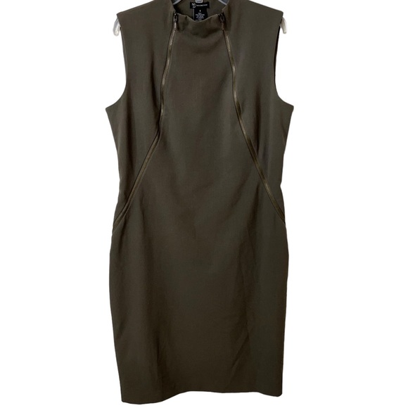 New Derections Dresses & Skirts - 🔥🔥NEW DIRECTIONS LADYS DRESS WITH ZIPPER FRONT. COLOR, OLIVE 63% POLY. 33% RAY